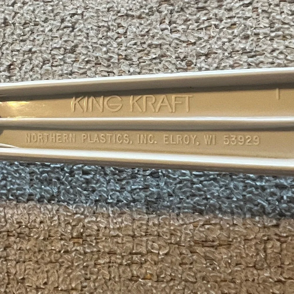 Vintage King Kraft Slotted Spatula Set of 2 Almond Plastic Kitchen Flippers USA